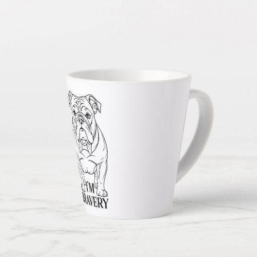 Bulldog Dog Latte Mok (Rechterhoek)