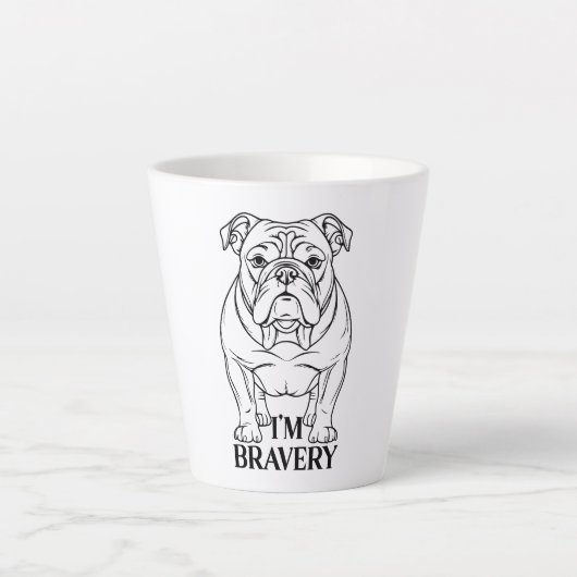 Bulldog Dog Latte Mok (Voorkant)