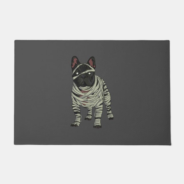 Bulldog Dog Mummy Halloween Costume Dog Lov Deurmat (Voorkant)
