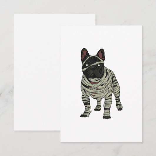 Bulldog Dog Mummy Halloween Costume Dog Lov RSVP Kaartje (Voorkant / Achterkant)