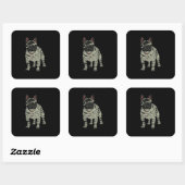 Bulldog Dog Mummy Halloween Costume Dog Lov Vierkante Sticker (Vel)