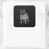 Bulldog Dog Mummy Halloween Costume Dog Lov Vierkante Sticker (Tas)