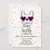 Bulldog, dog, pet verjaardagsfeestdag kaart (Voorkant)