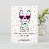 Bulldog, dog, pet verjaardagsfeestdag kaart (Staand voorkant)