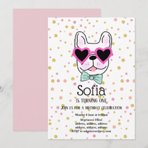 Bulldog, dog, pet verjaardagsfeestdag kaart