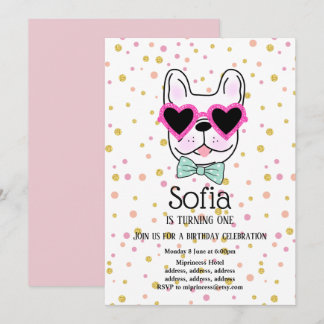 Bulldog, dog, pet verjaardagsfeestdag kaart