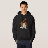 Bulldog Dog Pirate Captain with Skull Easy Hallowe Hoodie (Voorkant volledig)