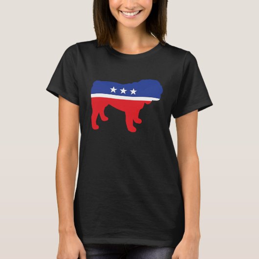 Bulldog Dog  Political Symbol Election Mascot T-shirt (Voorkant)