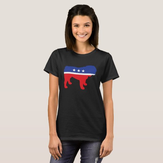 Bulldog Dog  Political Symbol Election Mascot T-shirt (Voorkant volledig)