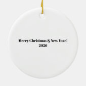 Bulldog Dog Santa Hat Merry Christmas Art Keramisch Ornament (Achterkant)