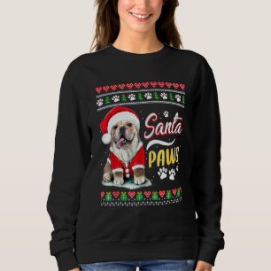 Bulldog Dog Santa Paws T - shirts Merry Kerstly Ug