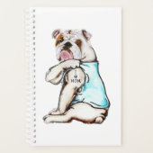 Bulldog Dog Tattoo Ik hou van mam Planner (Voorkant)