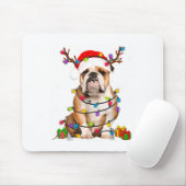 Bulldog Dog Tree Christmas Lights Xmas Pajama  Muismat (Met muis)