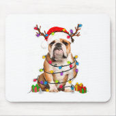 Bulldog Dog Tree Christmas Lights Xmas Pajama  Muismat (Voorkant)