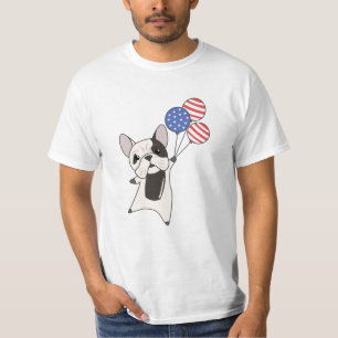 Bulldog Dog vliegt met ballonnen naar de VS T-shirt