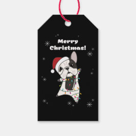 Bulldog Dogs Merry KerstWinter Animals Cadeaulabel