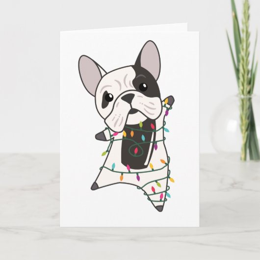 Bulldog Dogs Merry KerstWinter Animals Kaart (Voorkant)