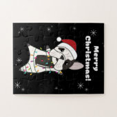 Bulldog Dogs Merry KerstWinter Animals Legpuzzel (Horizontaal)