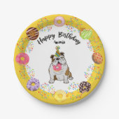 Bulldog Donuts Birthday Party Paper Bord (Voorkant)