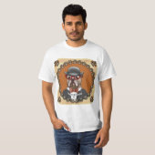 Bulldog draagt een bril t-shirt (Voorkant volledig)