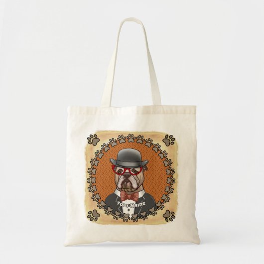 Bulldog draagt een bril tote bag (Voorkant)