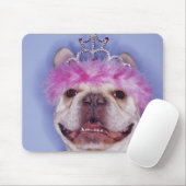 Bulldog draagt tiara muismat (Met muis)