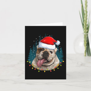 Bulldog Dragen Santa Hoed Xmas - Bulldog Lover Chr Kaart