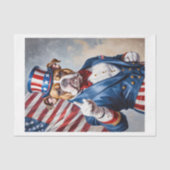 Bulldog dressed like Uncle Sam with USA flag - Tissuepapier (Voorkant)