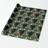Bulldog Driving Bike St. Patrick's Day Cadeaupapier (Uitgerold)