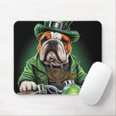 Bulldog Driving Bike St. Patrick's Day Muismat (Met muis)