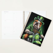 Bulldog Driving Bike St. Patrick's Day Planner (Display)
