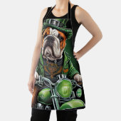 Bulldog Driving Bike St. Patrick's Day Schort (Insitu)