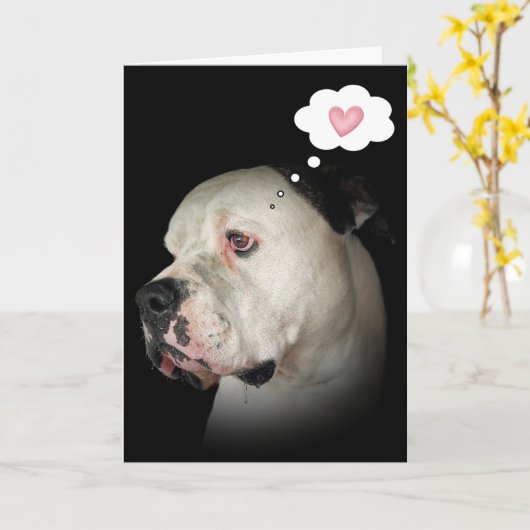 Bulldog Drooling Kaart (Gele Bloem)