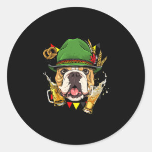 Bulldog Duitsland Party Bier Fest Hond Ronde Sticker