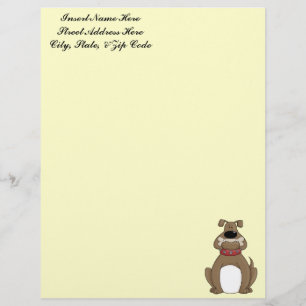 Bulldog en Dog Bone Briefhoofd Ontwerp
