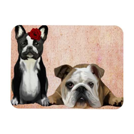 Bulldog en English Bulldog Magneet (Horizontaal)