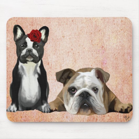 Bulldog en English Bulldog Muismat (Voorkant)