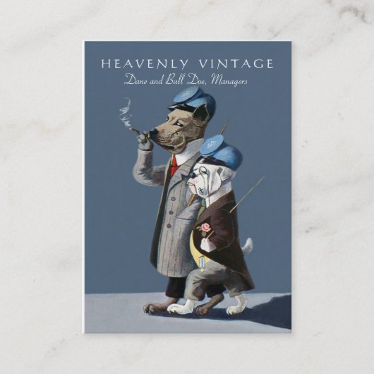 Bulldog en Great Dane - Funny Visitekaartje (Voorkant)