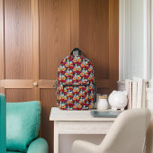 Bulldog en tropisch rood Sinaasappel Hibiscus Patt Bedrukte Rugzak