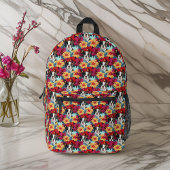 Bulldog en tropisch rood Sinaasappel Hibiscus Patt Bedrukte Rugzak