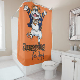 Bulldog-energie | Midair leuke kunst Douchegordijn