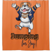 Bulldog-energie | Midair leuke kunst Douchegordijn (Voorkant)