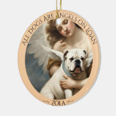 Bulldog Engel Gepersonaliseerd Memorial Keramisch Ornament (Links)