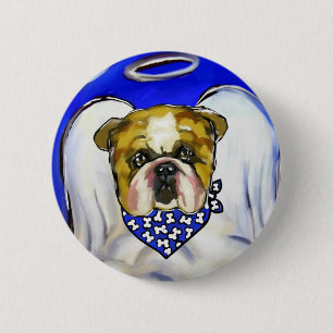 Bulldog Engel Ronde Button 5,7 Cm
