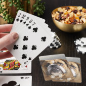 Bulldog Face - English Bulldog, Brown Pokerkaarten (Insitu)