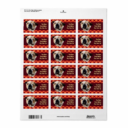 Bulldog Face Etiket (Full Sheet)