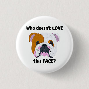 Bulldog Face Ronde Button 3,2 Cm