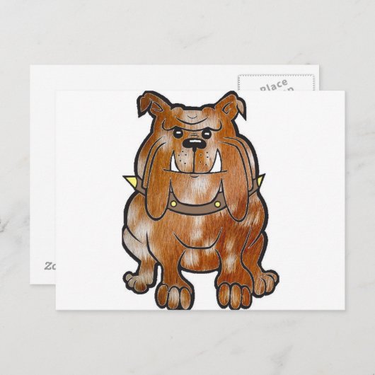 bulldog      fallowcartoon briefkaart (Voorkant / Achterkant)