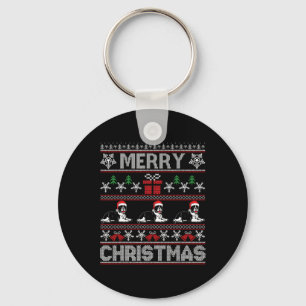 Bulldog Family Matching Grappig Lelijk Kerstzweet Sleutelhanger