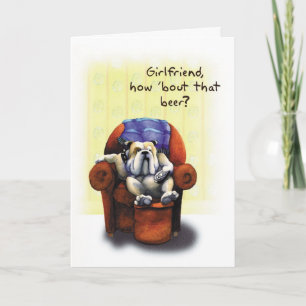 Bulldog fauteuil - Funny Birthday Kaart